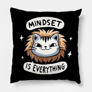 Mindset is everything Lion Cat (Back Print) Pillow