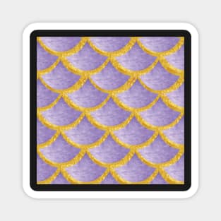 Mermaid Pattern Gold violet Magnet