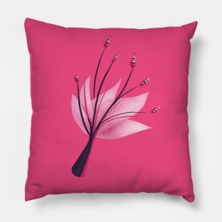 Pink Abstract Water Lily Flower Pillow