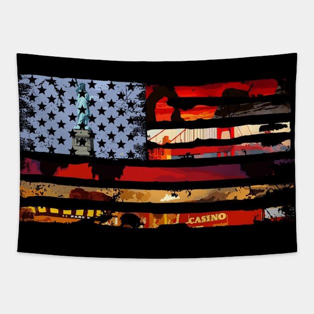 USA Flag Tapestry by area-design