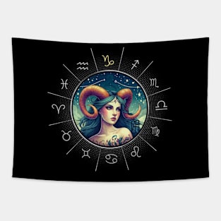 ZODIAC Capricorn - Astrological CAPRICORN - CAPRICORN - ZODIAC sign - Van Gogh style - 2 Tapestry