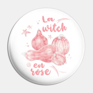 La Witch en Rose. Pink Pumpkin Halloween Style Pin