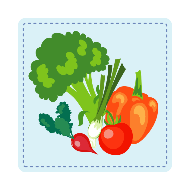 Cute Veggie Stamp by SWON Design