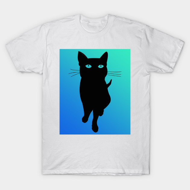 Black Cat Aqua Black Cat T Shirt Teepublic Uk