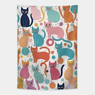 Colorful Cat Crescendo: A Symphony of Whiskers and Patterns Tapestry