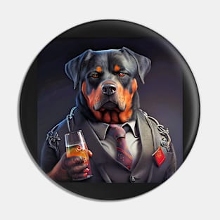 portrait of a rottweiler boss Pin