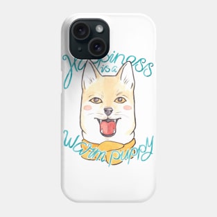 Happiness is a Warm Puppy // Shiba Inu Puppy in a Scarf Phone Case