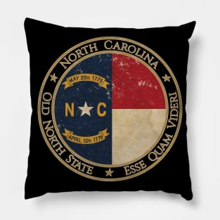 Vintage North Carolina USA United States of America American State Flag Pillow