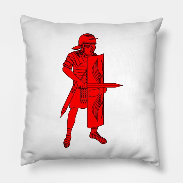 Red Imperial Roman Legionnaire Pillow by PabloDeChenez