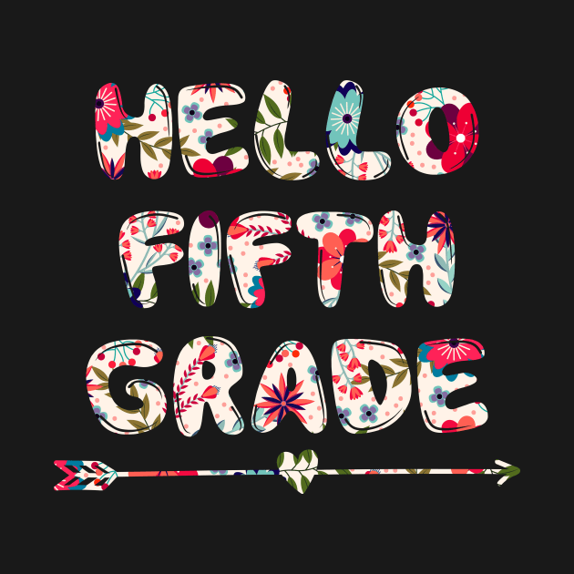 Floral Hello Fifth 5th grade team teacher student by kateeleone97023