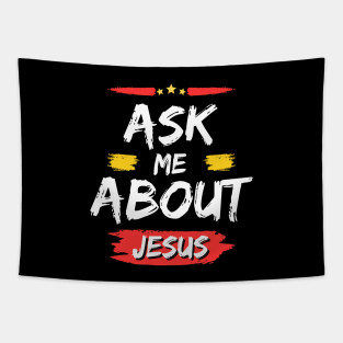 Ask Me About Jesus | Christian Typography Tapestry