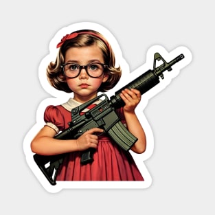 The Little Girl and a Gun Magnet