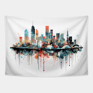 City Skylines Urbain World Fun Life Abstract Tapestry