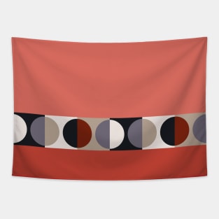 suprematism moon || tomato pink Tapestry