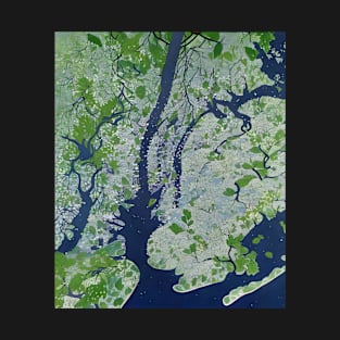 A Surreal Aerial Map of New York City T-Shirt