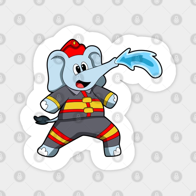 Elephant as Firefighter with Hose Magnet by Markus Schnabel