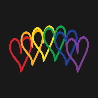 'Rainbow Layered Hearts' Valentine's Day Gay Pride T-Shirt