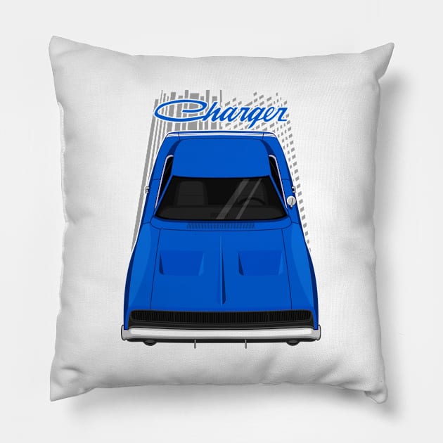 Dodge Charger 1968 - Dark Blue Pillow by V8social