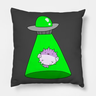 Pufferfish Ufo Alien Abduction Pillow