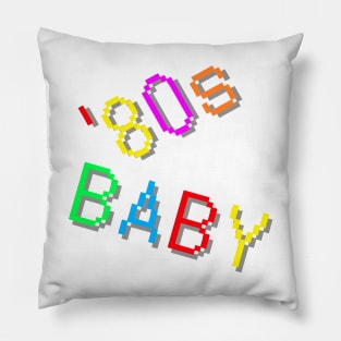 '80s Baby. Colorful Retro Design. (White Background) Pillow