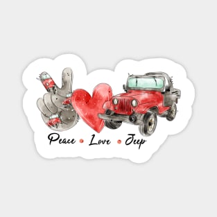 Peace love jeep Magnet