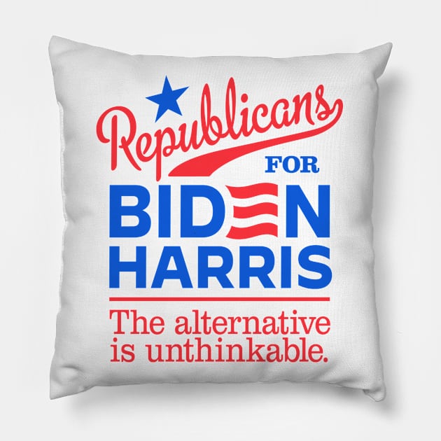 Republicans For Biden, the alternative is unthinkable Pillow by MotiviTees