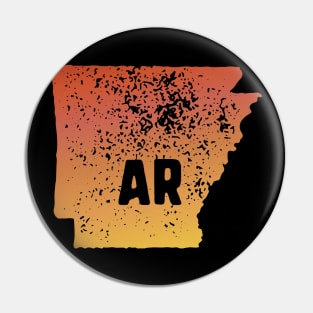 US state pride: Stamp map of Arkansas (AR letters cut out) Pin