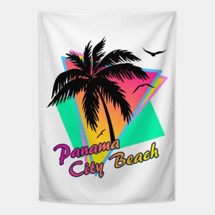 Panama City Beach Cool 80s Sunset Tapestry