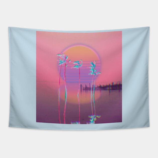 Retrowave sunset aesthetic Tapestry by lofi_retrowave