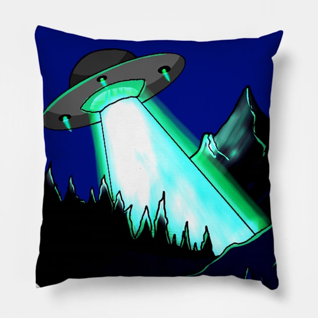 Alien's Ufo Pillow by WOODDIOS