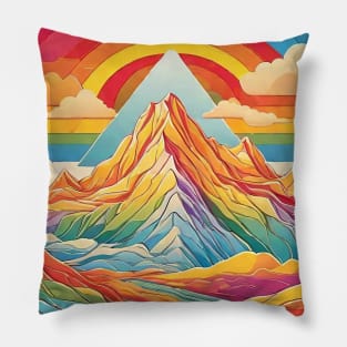 Rainbow Mountain Pillow