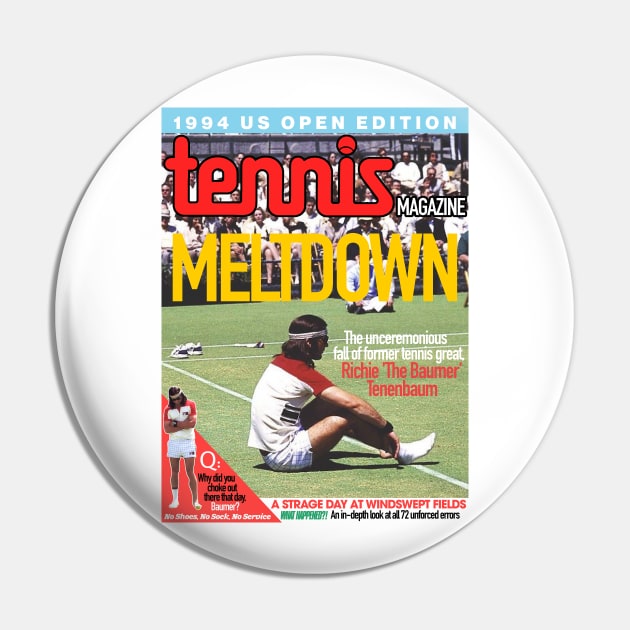 Richie 'The Baumer' Tenenbaum's Meltdown Magazine Cover Pin by darklordpug