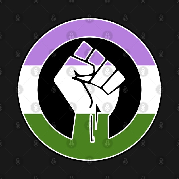 Black Lives Matter Fist Circled LGBTQ Flag Genderqueer by aaallsmiles