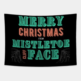 Merry Christmas from Mistletoe Cliff Face Tapestry