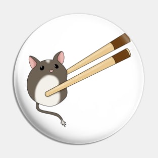 Cute brown gerbil mochi with chopsticks Pin