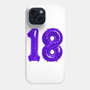 Bright Purple 18th Birthday Metallic Helium Balloons Numbers Phone Case