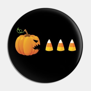 Pac man  parody - Halloween Pumpkin eating candy corn Pin