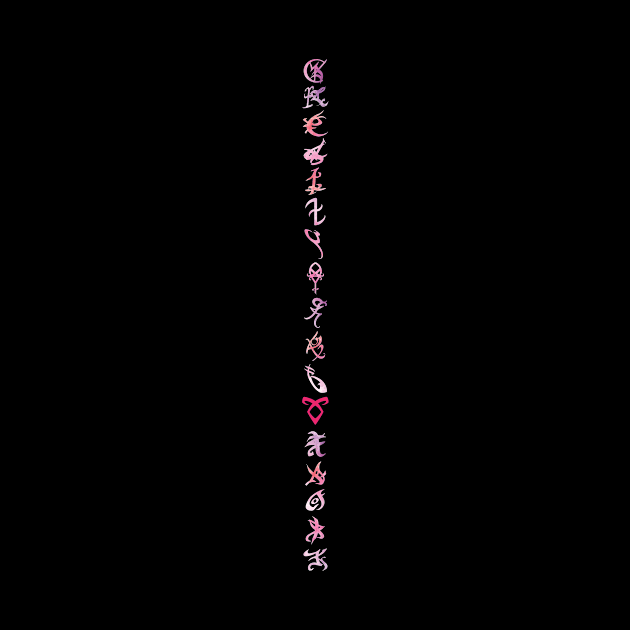 Shadowhunters runes / The mortal instruments - single line (pink watercolor) - Mundane - gift idea by Vane22april