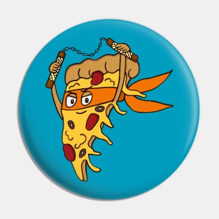 Orange Ninja Pizza Pin