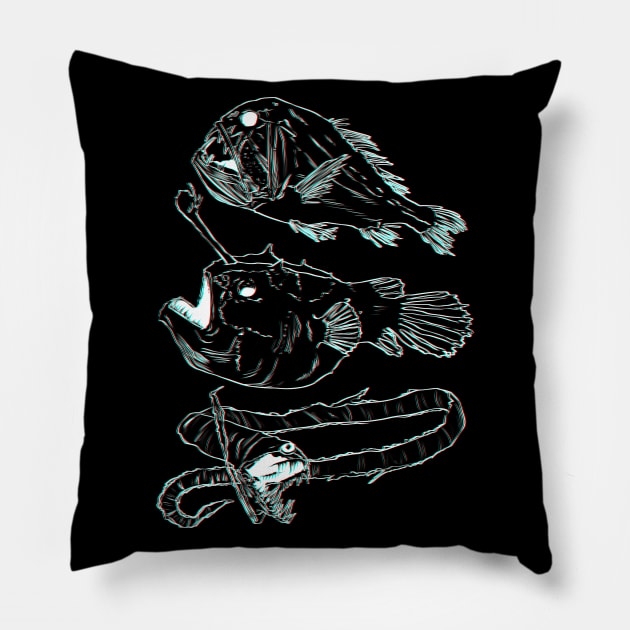 Deep Sea Monsters Pillow by Aremia17