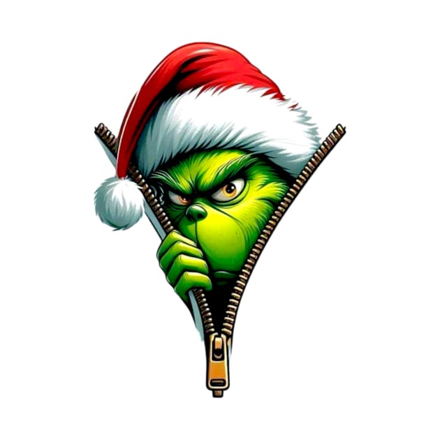 Grinch Zipper by CazzyShop