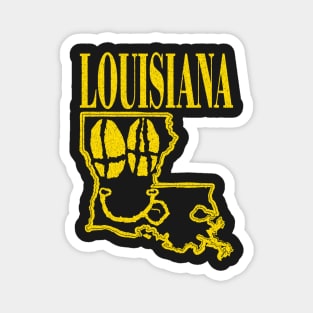 Louisiana Grunge Smiling Face Black Background Magnet