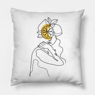 Line Drawing- Sour Puss Pillow