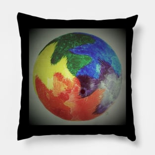 Color Swirl Grunge Pillow