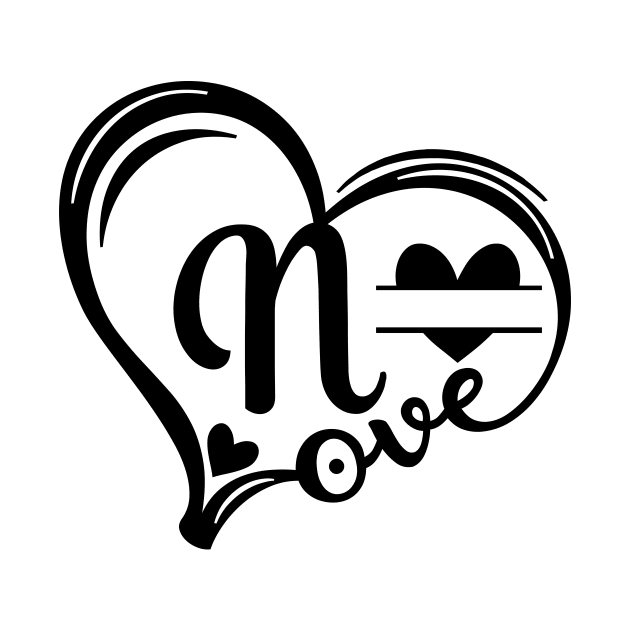 letter n monogram in the shape of love by Candy Store