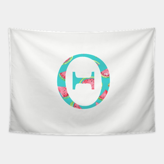 Theta Watermelon Letter Tapestry by AdventureFinder