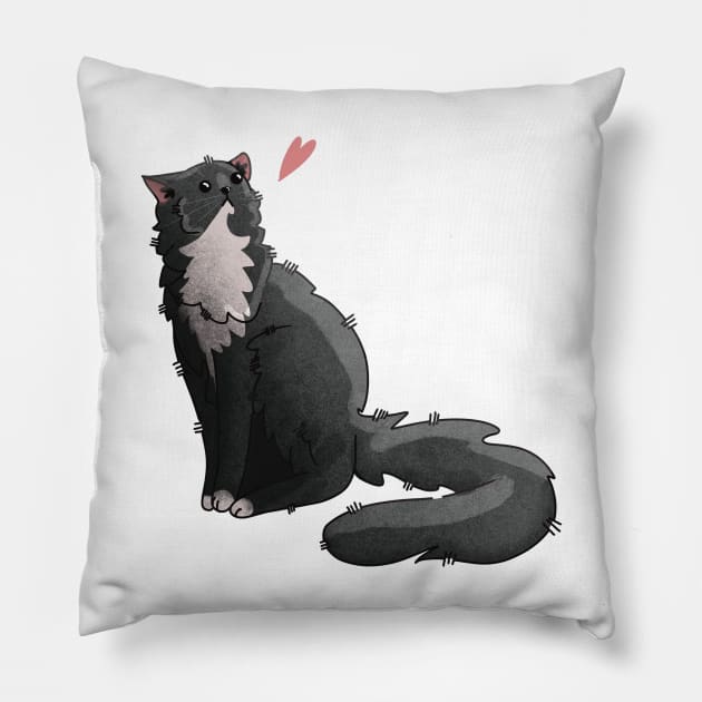 Tuxedo furbaby Gifts for Cat Lovers Pillow by Feline Emporium