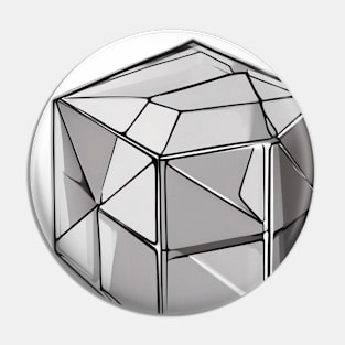 Rubic Cube Grey Shadow Silhouette Anime Style Collection No. 382 Pin