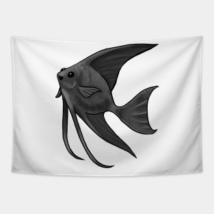 Fish - Angelfish - Black Lace Tapestry