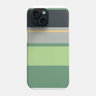 An ideal fuse of Silver Foil, Onyx, Slate Green, Laurel Green and Sand stripes. Phone Case